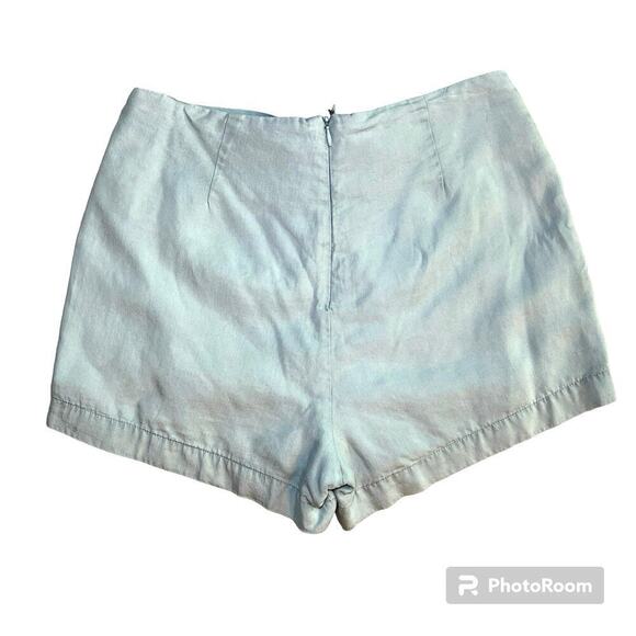 Cupcakes & Cashmere Tencel Sky Blue Belted Shorts Size 2 - Picture 2 of 8